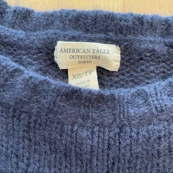 American Eagle Outfitters Blue Angora & Wool Blended Sweater - Picture 3 of 6